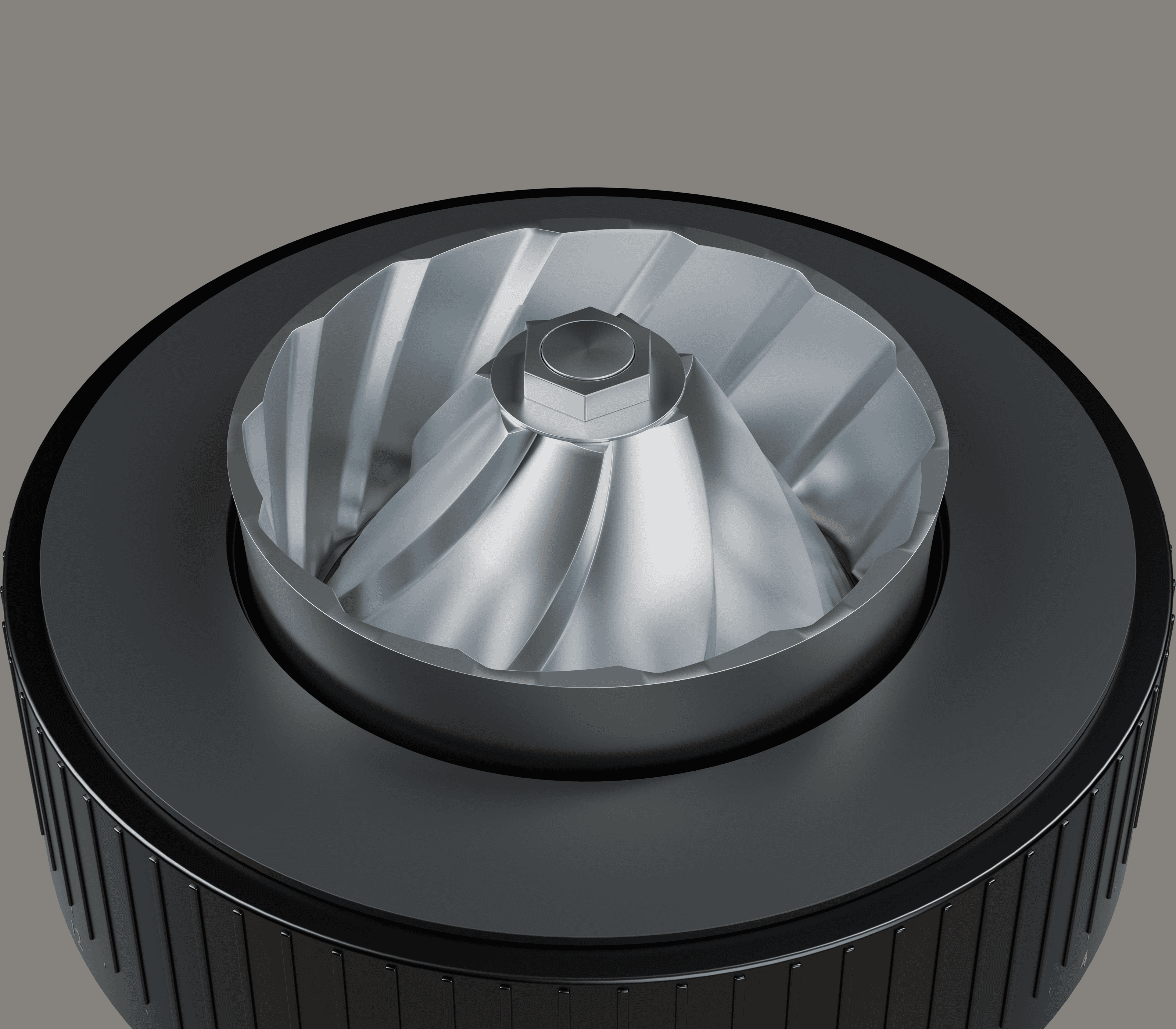 Compact electric coffee grinder, burr mechanism detail