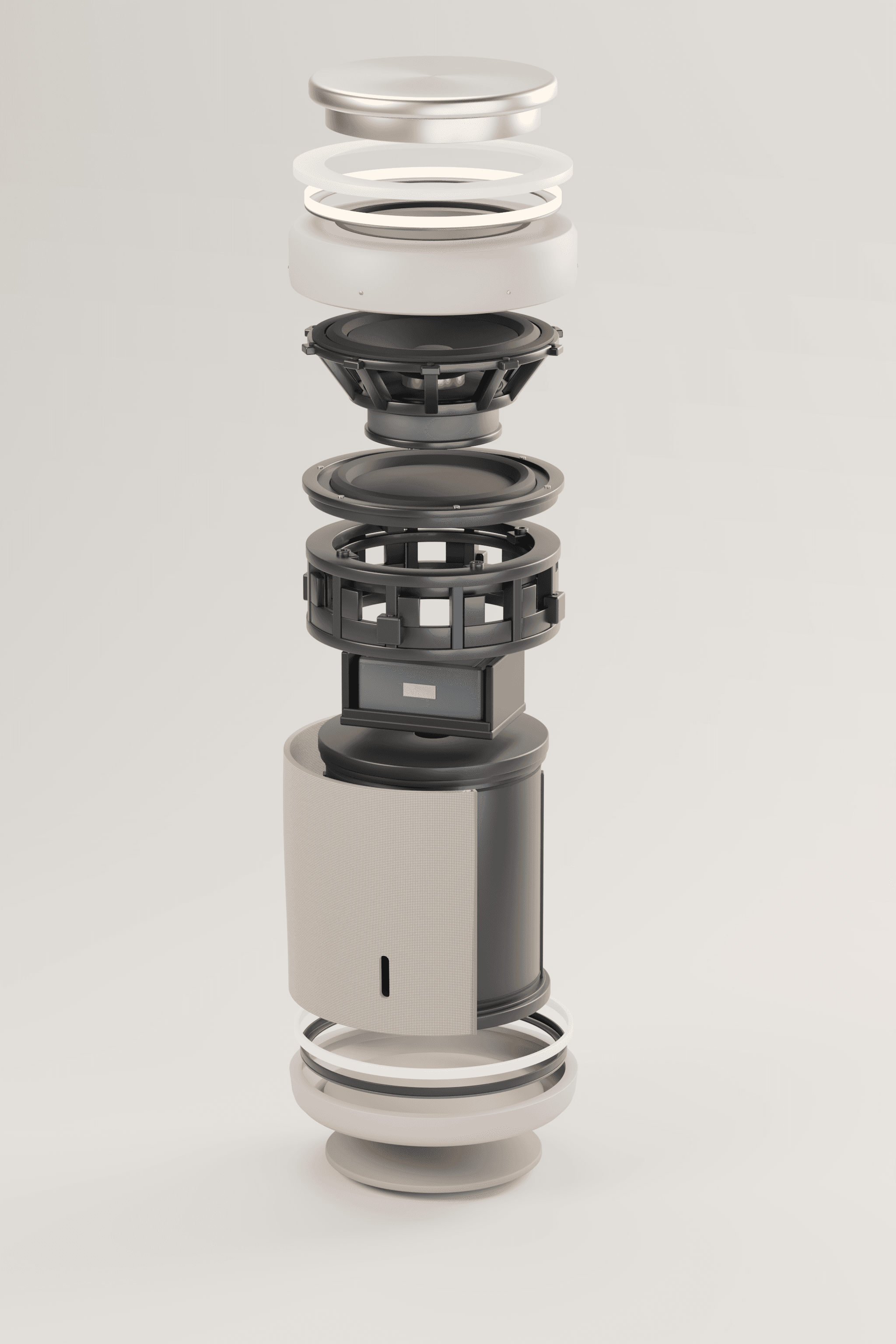 Wireless speaker product render, alternate view