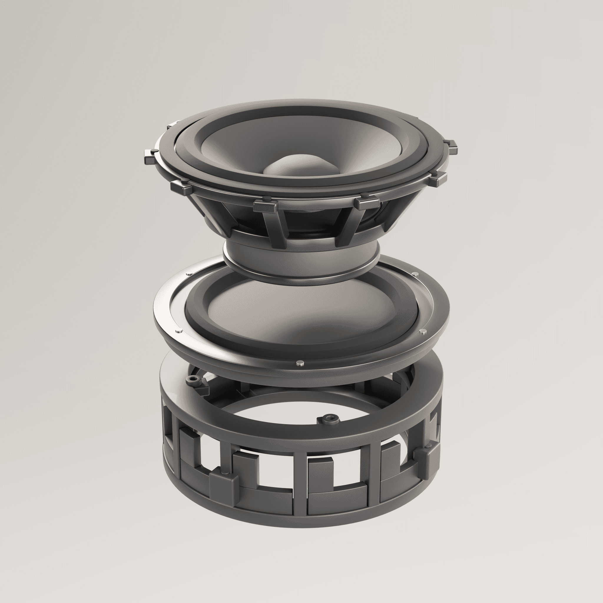 Wireless speaker product render, detail view